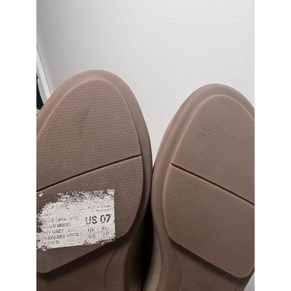 FitFlop Gracie Opul-Trim Leather Mules Minky Grey Size 7 US